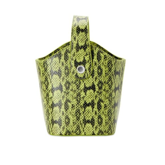 No Boundaries Crossbody Green Snake Skin Drawstring Closure Bucket Handbag Purse - Picture 1 of 3